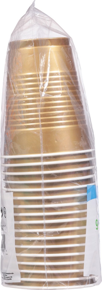 slide 8 of 10, Go Brightly 18 Fluid Ounce Gold Sparkle Plastic Cups 16 ea, 16 ct