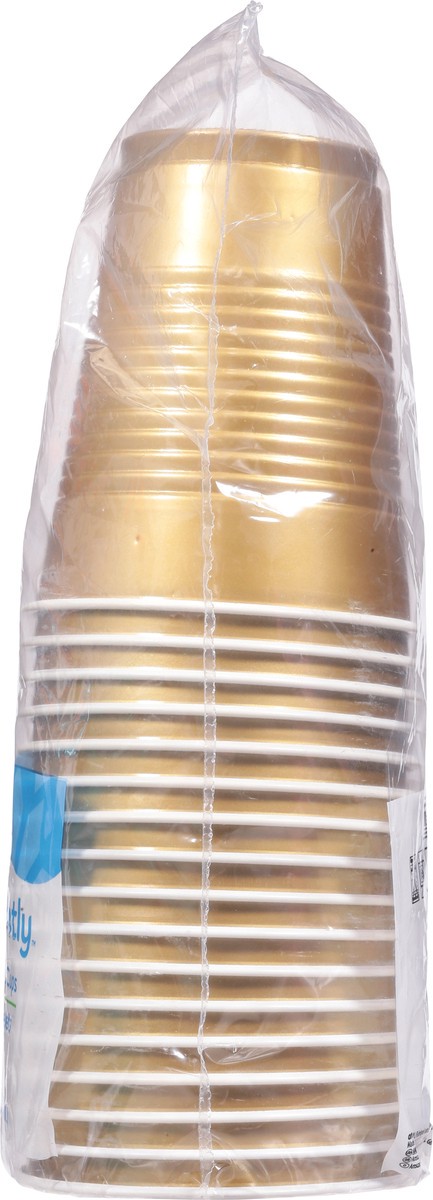 slide 3 of 10, Go Brightly 18 Fluid Ounce Gold Sparkle Plastic Cups 16 ea, 16 ct
