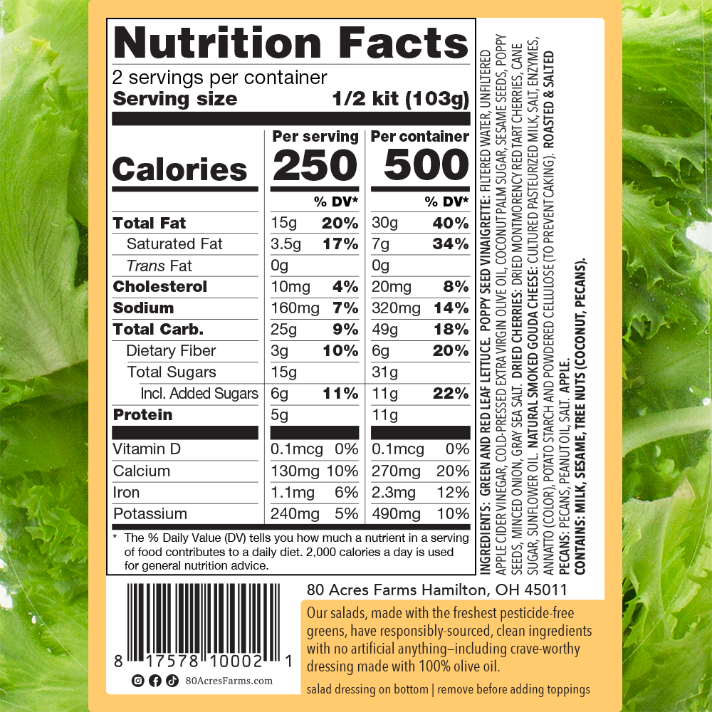 slide 3 of 3, 80 Acres Farms Feelin' Gouda Salad Kit, 7.25 oz