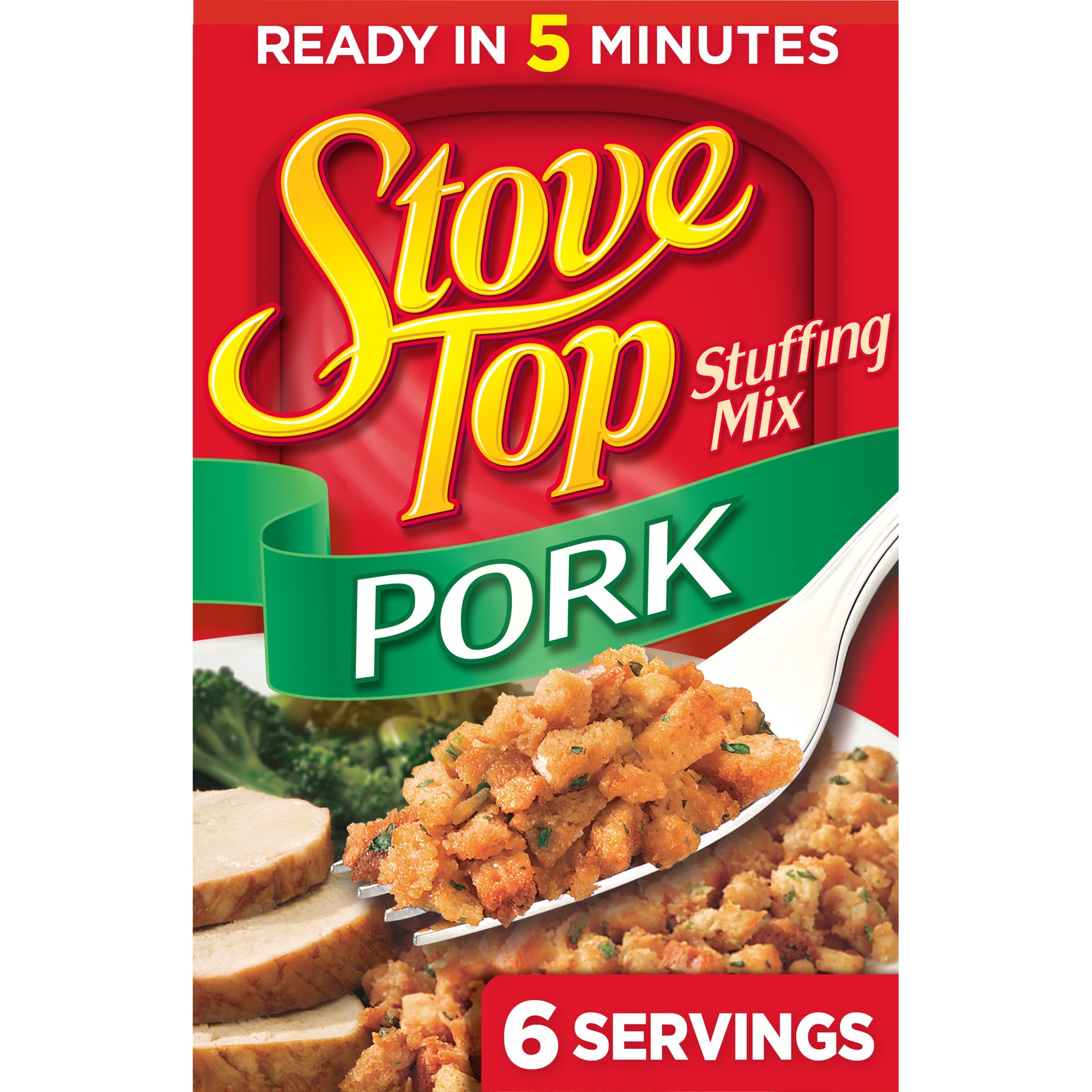 slide 1 of 9, Stove Top Stuffing Mix for Pork, 6 oz Box, 6 oz