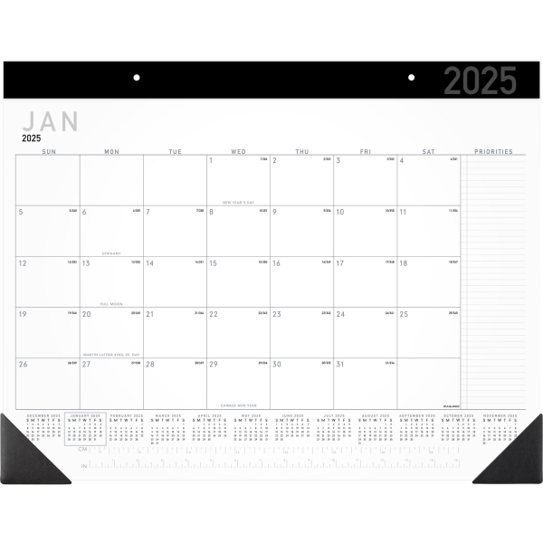 slide 1 of 1, 2025 At-A-Glance Contemporary Monthly Desk Pad Calendar, 21-3/4"" X 17"", January To December, Sk24X00, 1 ct
