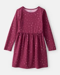 Carter&#x27;s Carters Girls Floral Long-Sleeve Dress - Maroon Maroon 7