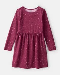 Carter's Carters Girls Floral Long-Sleeve Dress - Maroon Maroon 7