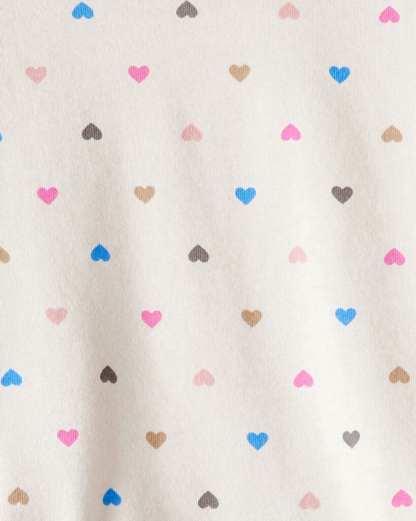 slide 2 of 2, Carter's Carters Baby Girl Heart Print Long-Sleeve Peplum Top - Cream Beige 18M, 1 ct