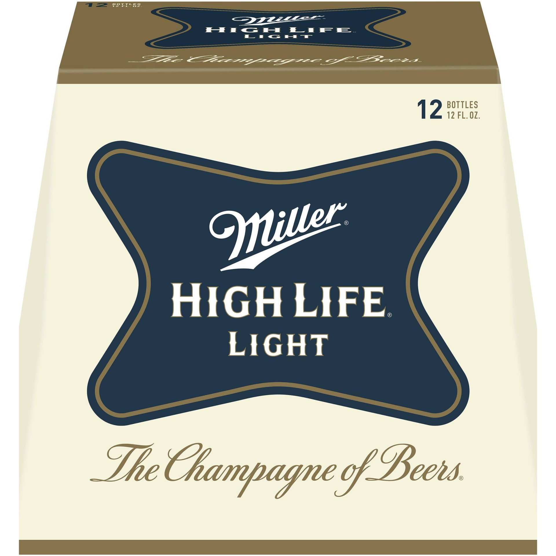slide 1 of 1, Miller High Life Light Beer Bottles, 12 ct; 12 fl oz