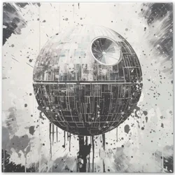 Star Wars Death Star B&W Canvas Decor
