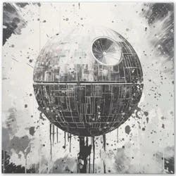 Star Wars Death Star B&W Canvas Decor