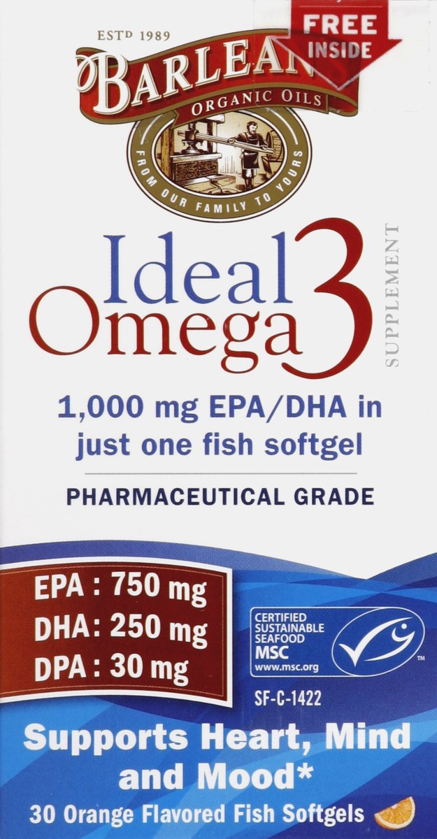 slide 5 of 5, Barlean's Ideal Omega 3 Supplement 30 ea, 30 ct