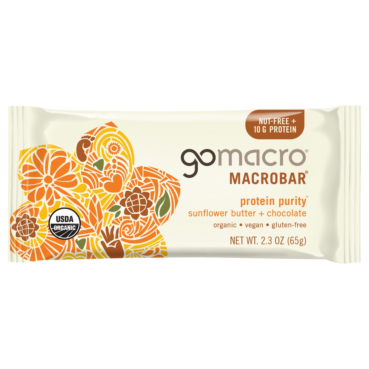 slide 1 of 1, GoMacro Organic Vegan Sunflower Butter & Chocolate Macrobar, 2.3 oz