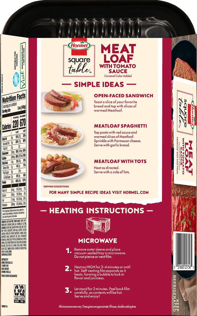 slide 2 of 3, Hormel Square Table Meatloaf with Tomato Sauce 15 oz, 15 oz