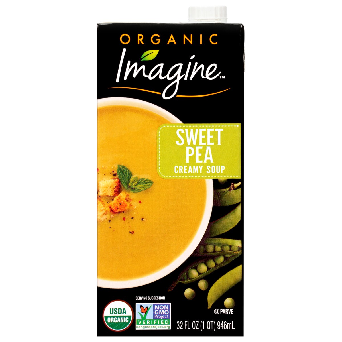 slide 1 of 1, Imagine Organic Creamy Sweet Pea Soup, 32 fl oz