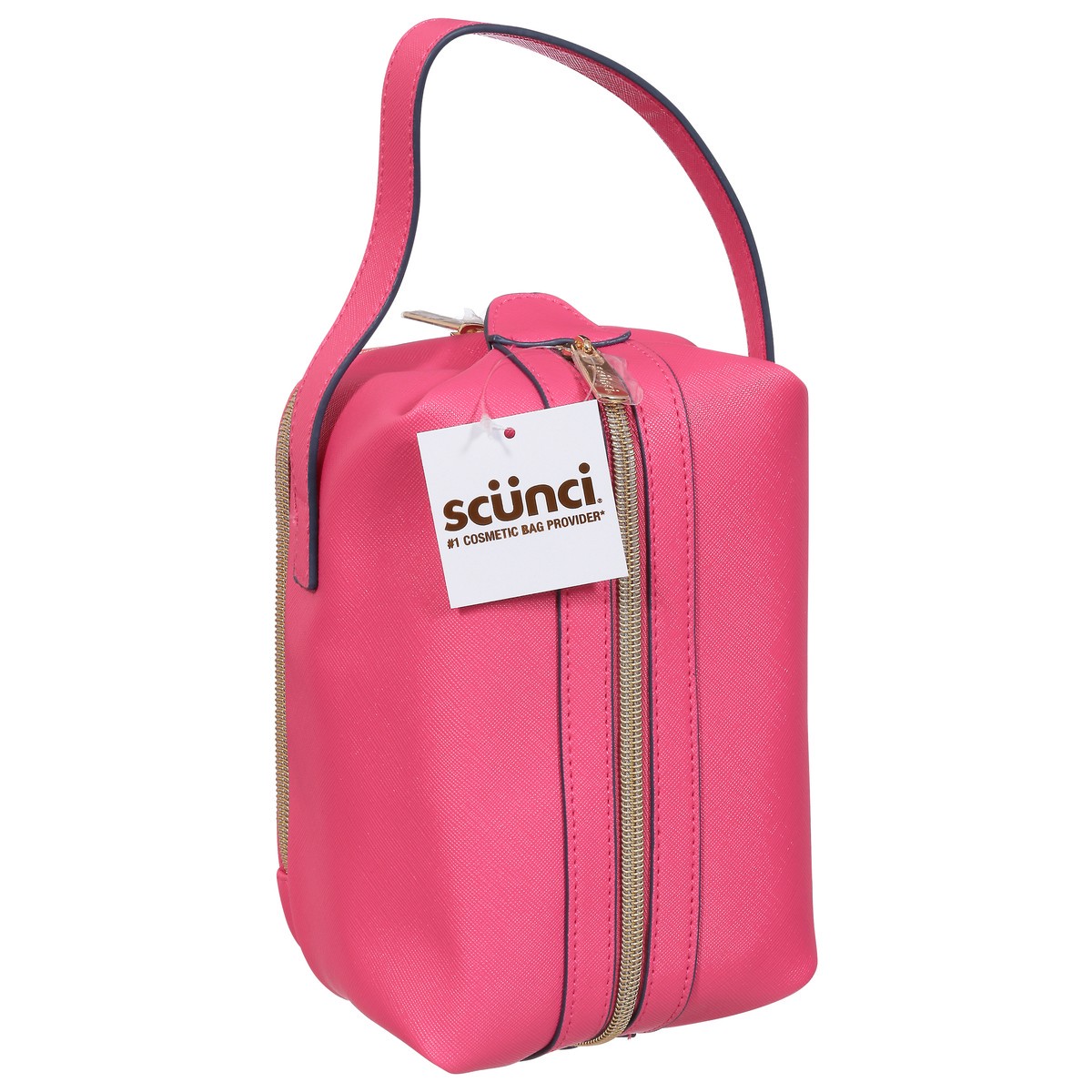 slide 8 of 9, scünci Double Zip Pink Toiletry Bag 1 ea, 1 ct