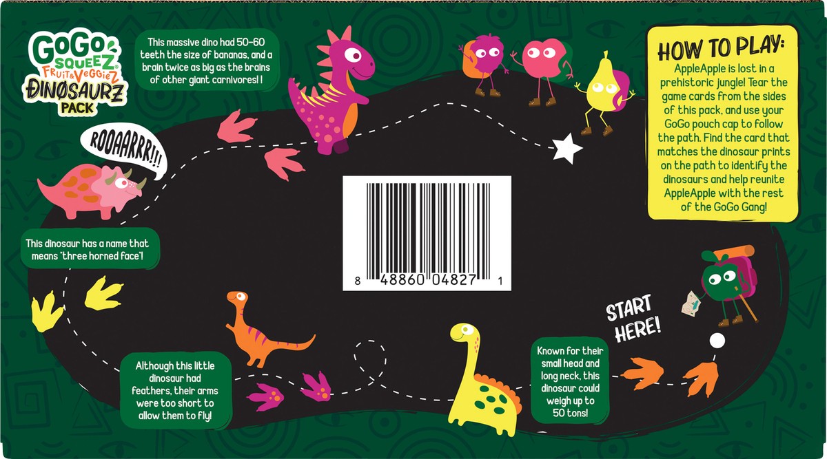 slide 5 of 7, GoGo Squeez 20 Pack Variety Pack Dinosaurz Pack Fruit & Veggies On the Go 20 ea - 20 ct, 20 ct