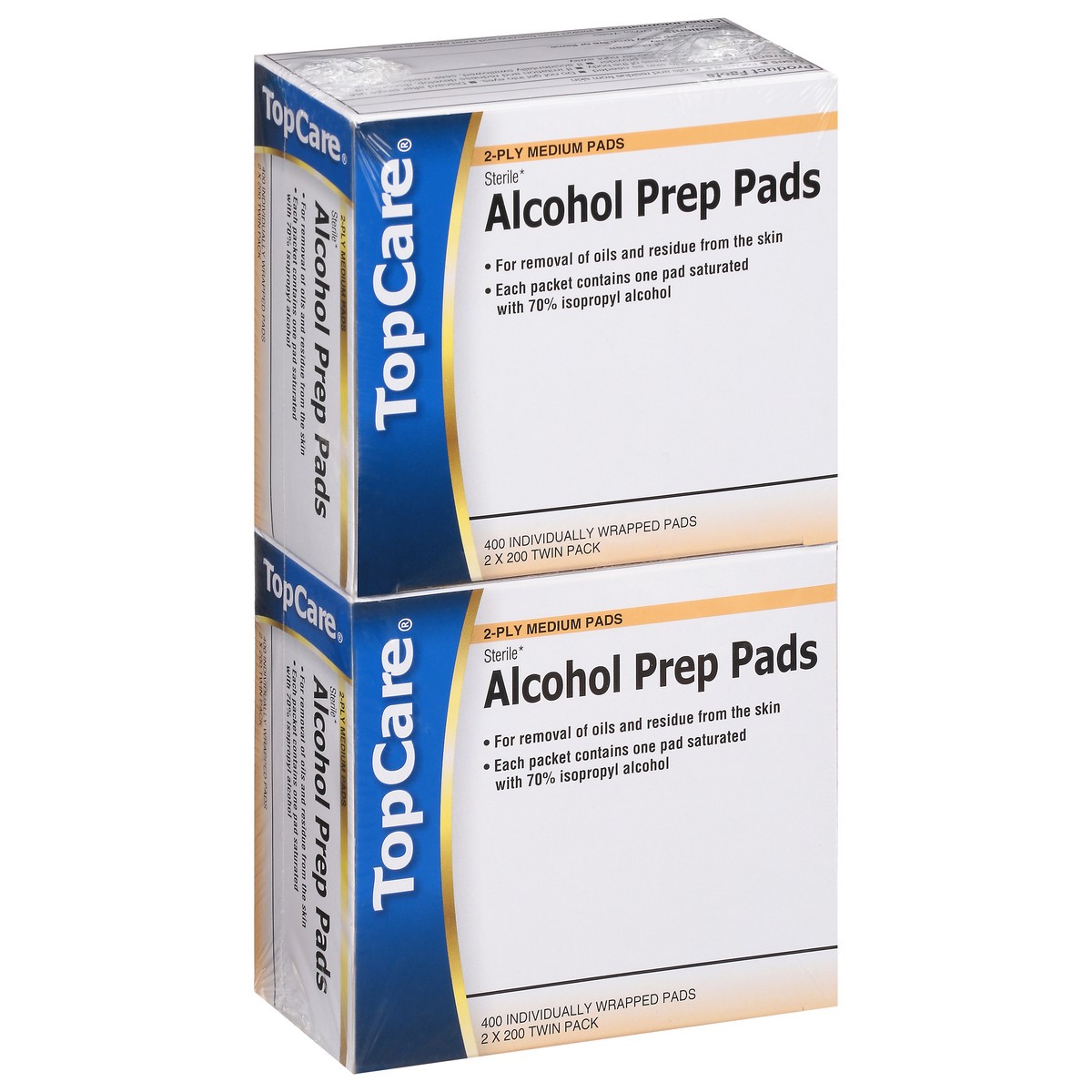 slide 5 of 9, TopCare Twin Pack Medium 2-Ply Sterile Alcohol Prep Pads 800 ea, 800 ct