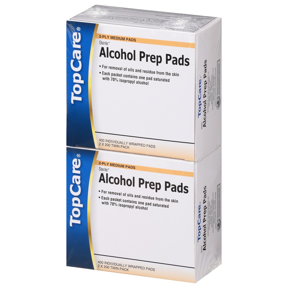 slide 4 of 9, TopCare Twin Pack Medium 2-Ply Sterile Alcohol Prep Pads 800 ea, 800 ct