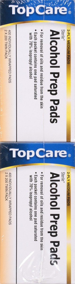 slide 8 of 9, TopCare Twin Pack Medium 2-Ply Sterile Alcohol Prep Pads 800 ea, 800 ct