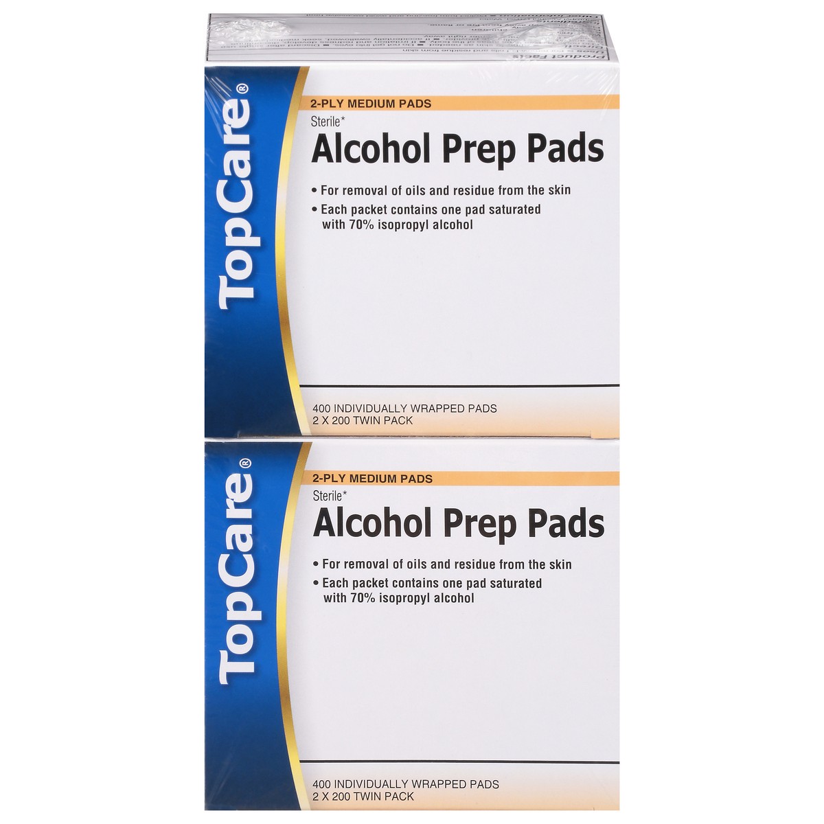 slide 1 of 9, TopCare Twin Pack Medium 2-Ply Sterile Alcohol Prep Pads 800 ea, 800 ct