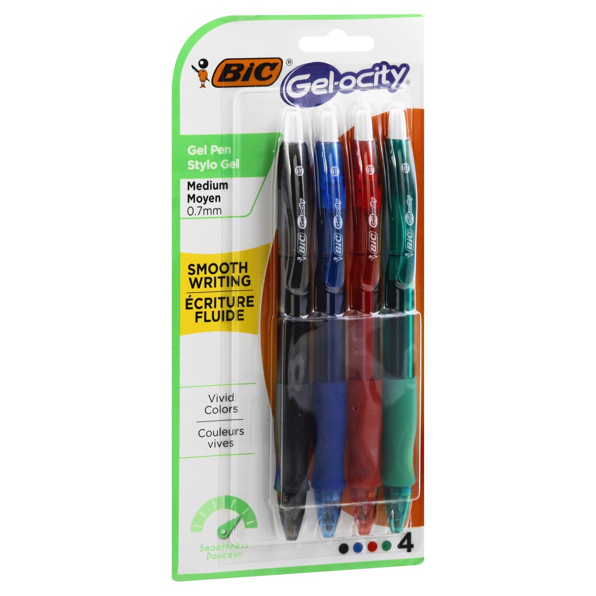 slide 5 of 8, BIC Gel-ocity 0.7 mm Medium Longlasting Gel Pen 4 ea, 4 ct