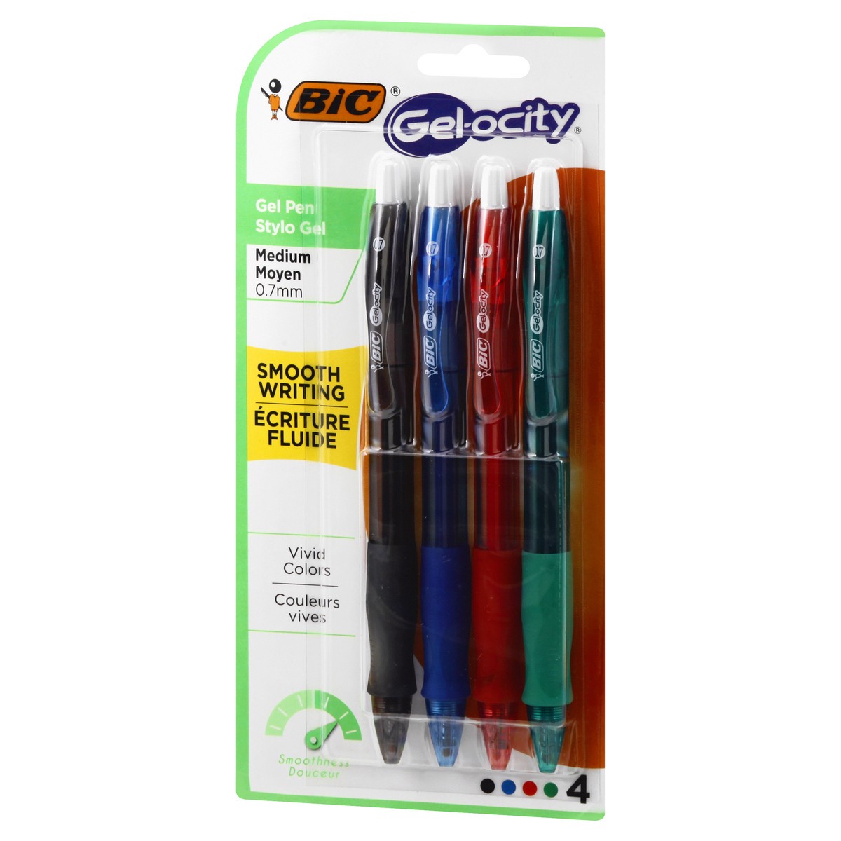 slide 6 of 8, BIC Gel-ocity 0.7 mm Medium Longlasting Gel Pen 4 ea, 4 ct