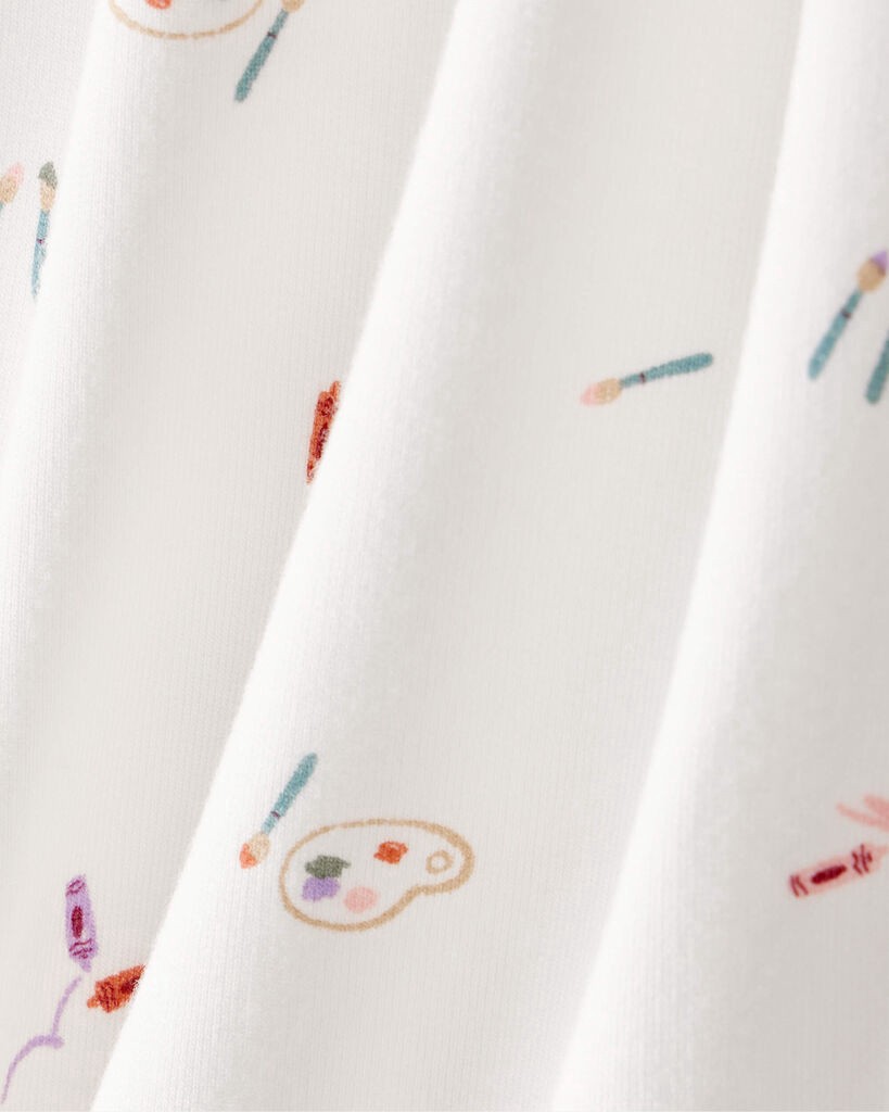 slide 5 of 5, Carter's Baby Girl Paint Print PurelySoft Pull-On Pants - White/Purple Purple/White PRE, 1 ct