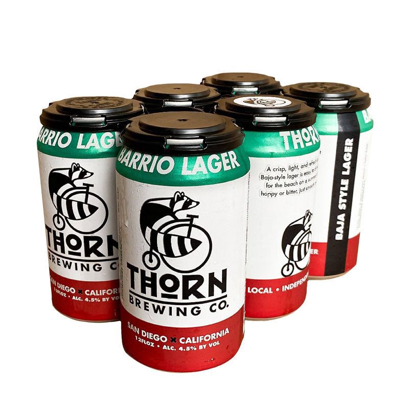 slide 1 of 2, Thorn Barrio Lager Beer - 6pk/12 fl oz Cans, 6 ct; 12 fl oz