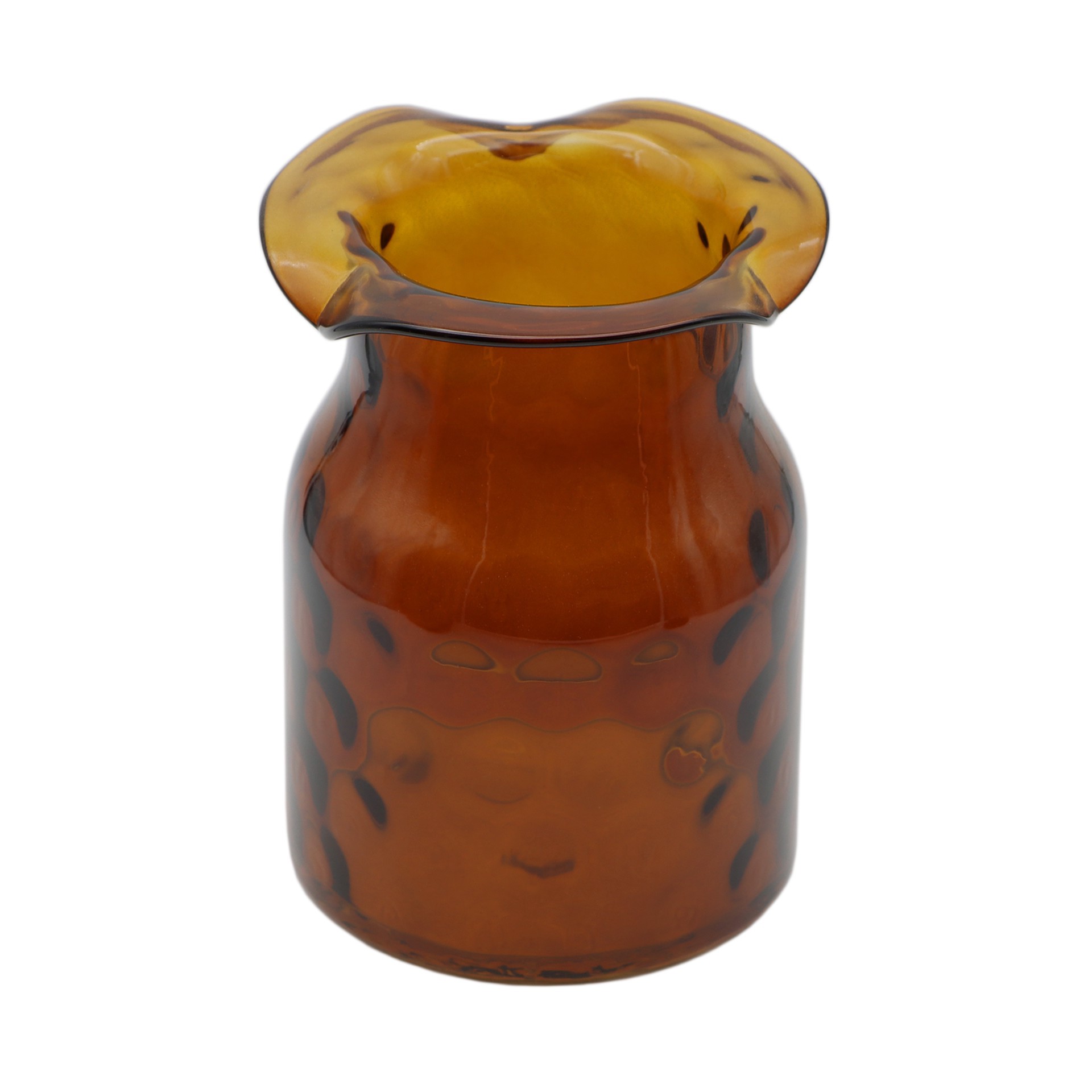 slide 2 of 2, 7" Amber Rough Edge Glass Vase By Ashland, 4.9 in x 4.9 in x 7.1 in