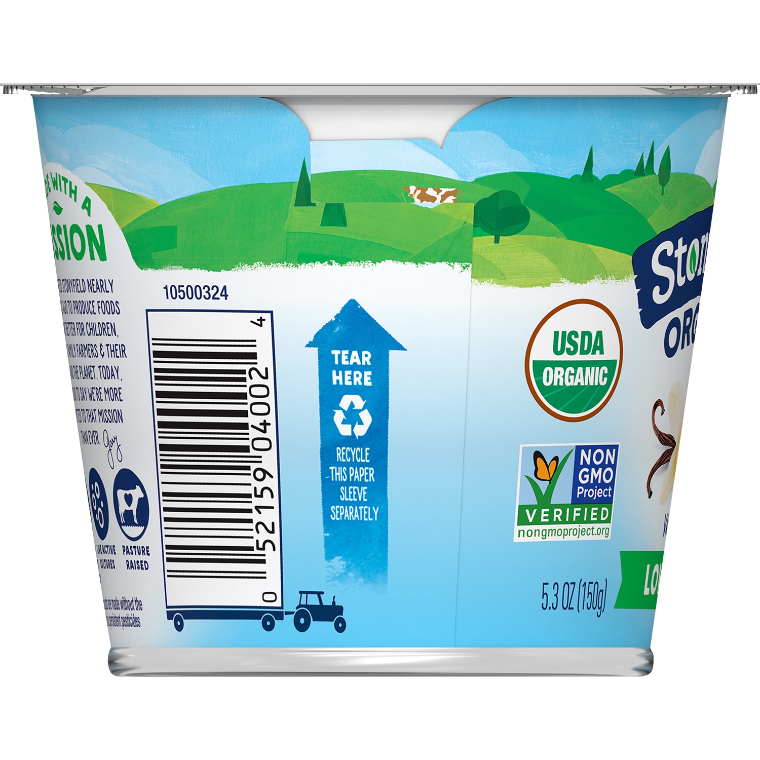 slide 2 of 2, Stonyfield Organic Lowfat Yogurt, Vanilla Cup, 5.3 oz