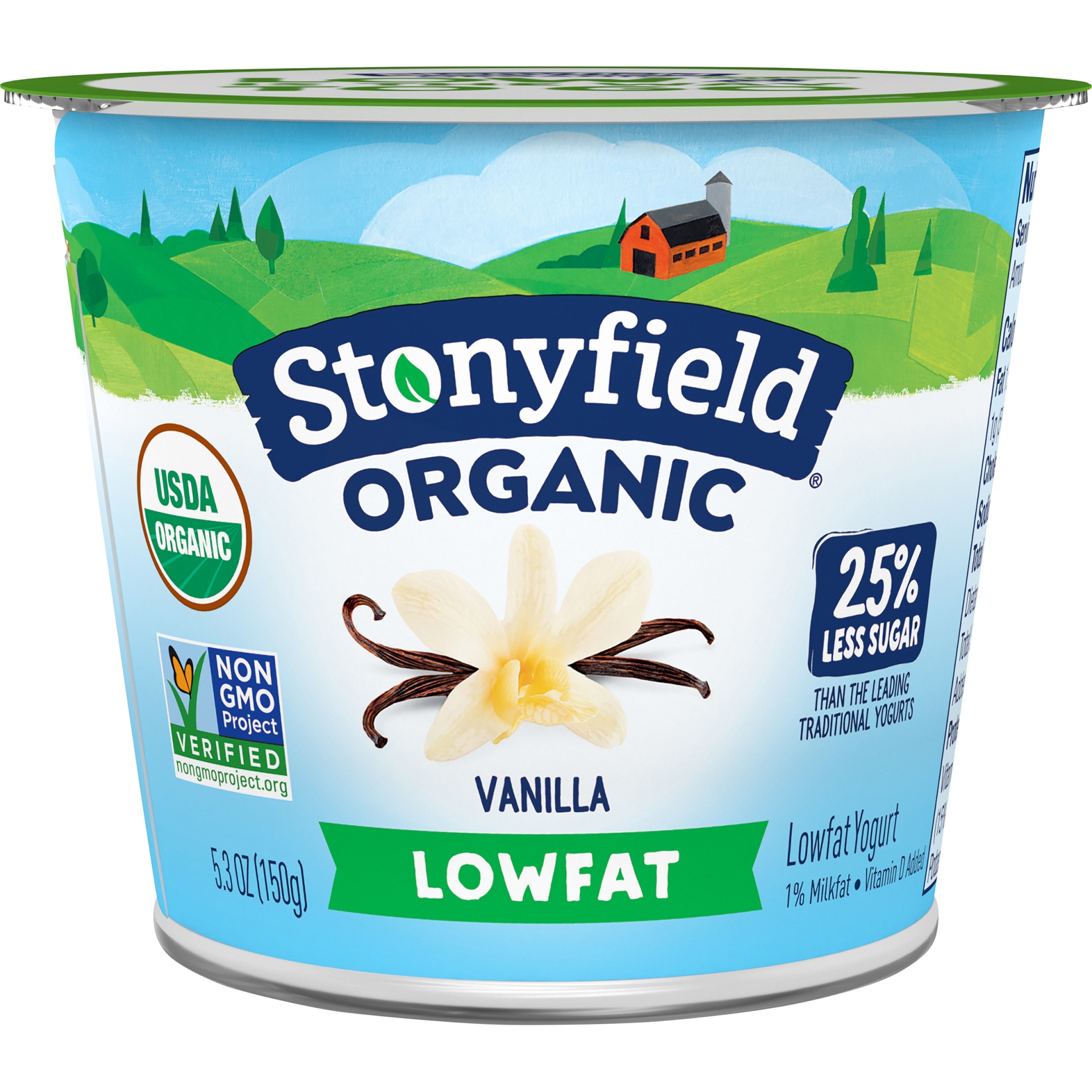 slide 1 of 2, Stonyfield Organic Lowfat Yogurt, Vanilla Cup, 5.3 oz