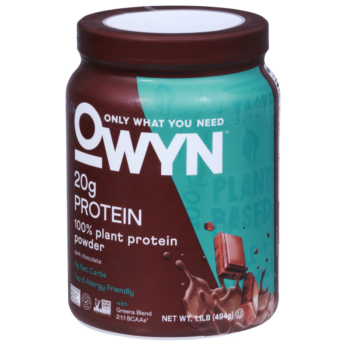 slide 3 of 11, Owyn Dark Chocolate Ultimate Wellness Plant Protein Powder, 1.2 lb
