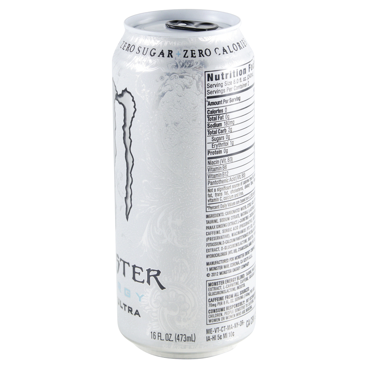 slide 4 of 4, Monster Energy Zero Ultra, Sugar Free Energy Drink, 16 oz