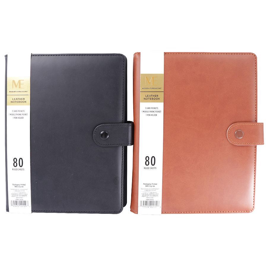 slide 2 of 2, Modern Expressions Leather Notebook, 6.3x1.57x8.66in, 1 ct