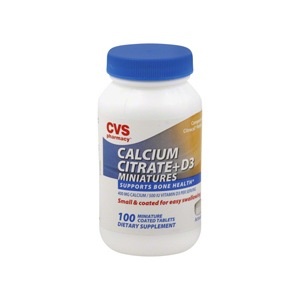 slide 1 of 1, CVS Health Calcium Citrate + D3 Miniature Coated Tablets, 100 ct