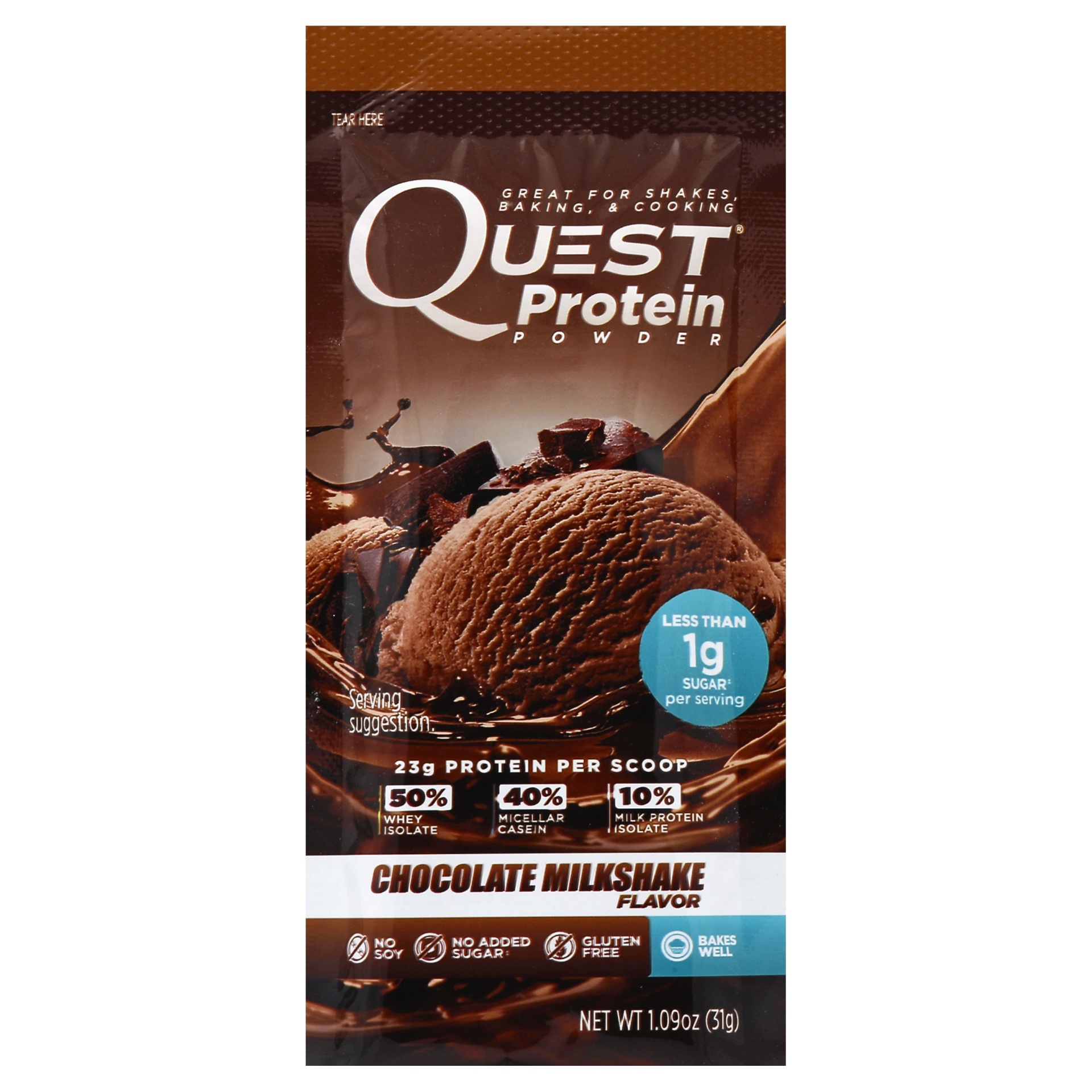 slide 1 of 2, Quest Protein Powder - Chocolate Milkshake, 1.09 oz