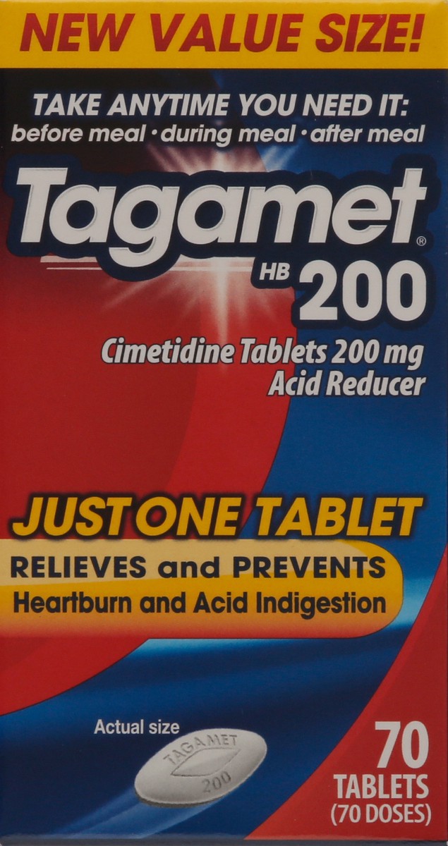 slide 3 of 13, Tagamet HB 200 Value Size Acid Reducer 70 Tablets, 70 ct