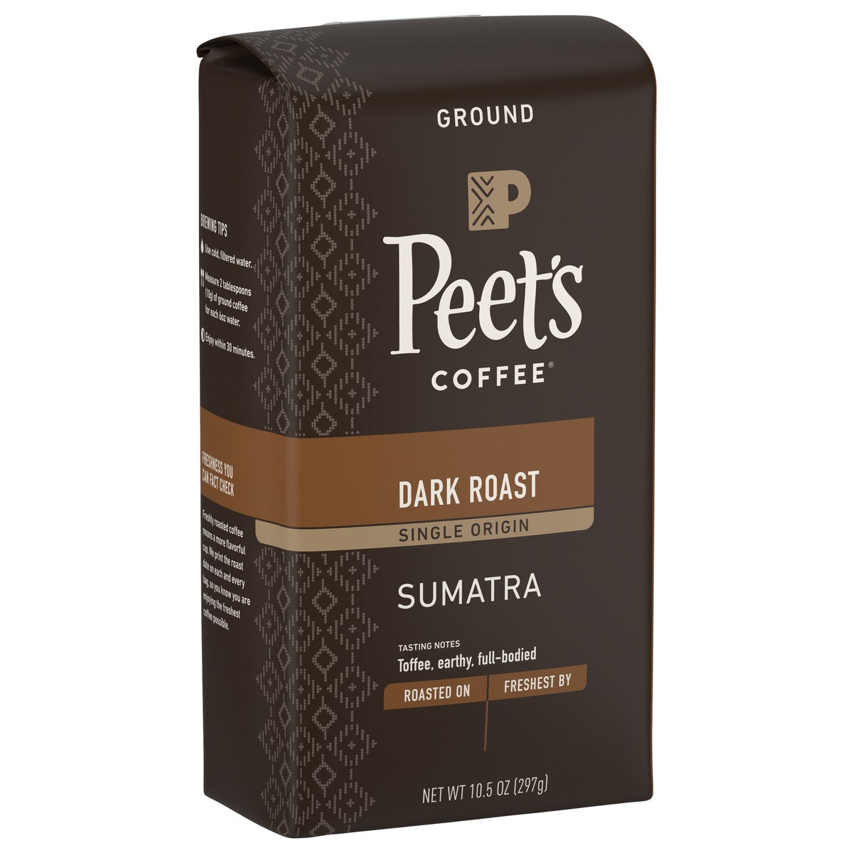 slide 4 of 9, Peet's Coffee, Single Origin Sumatra Dark Roast Ground Coffee - 10.5oz Bag, 10.50 oz