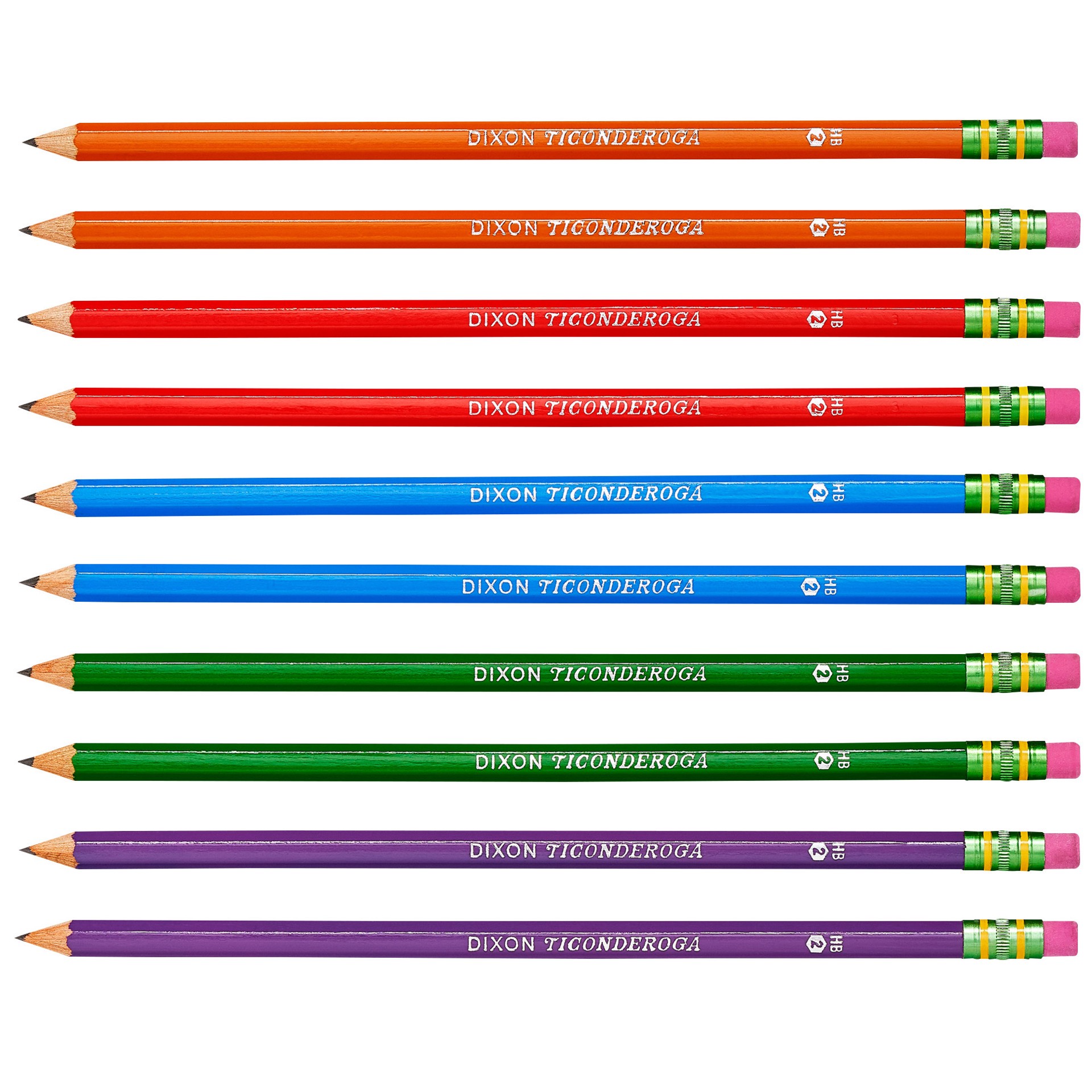 slide 2 of 5, Ticonderoga  Wooden Pencils, Pre-Sharpened, Assorted Colors, 10 Ct, 10 ct