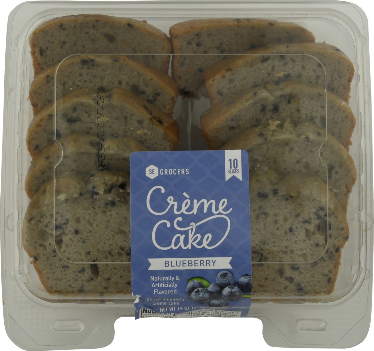 slide 5 of 9, Seg 14 Oz Sliced Blueberry Creme Cak, 1 ct