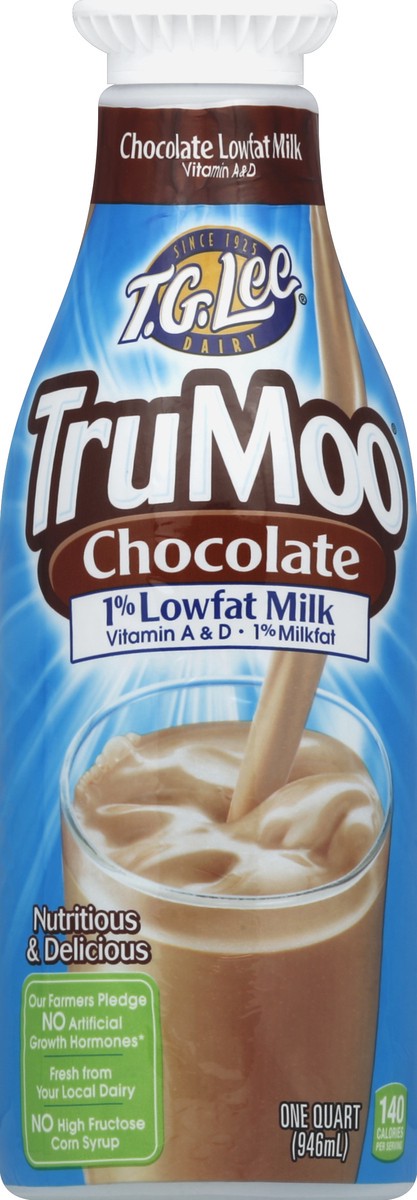 slide 4 of 4, TruMoo 1% Lowfat Chocolate Milk - 1 Quart, 1 qt