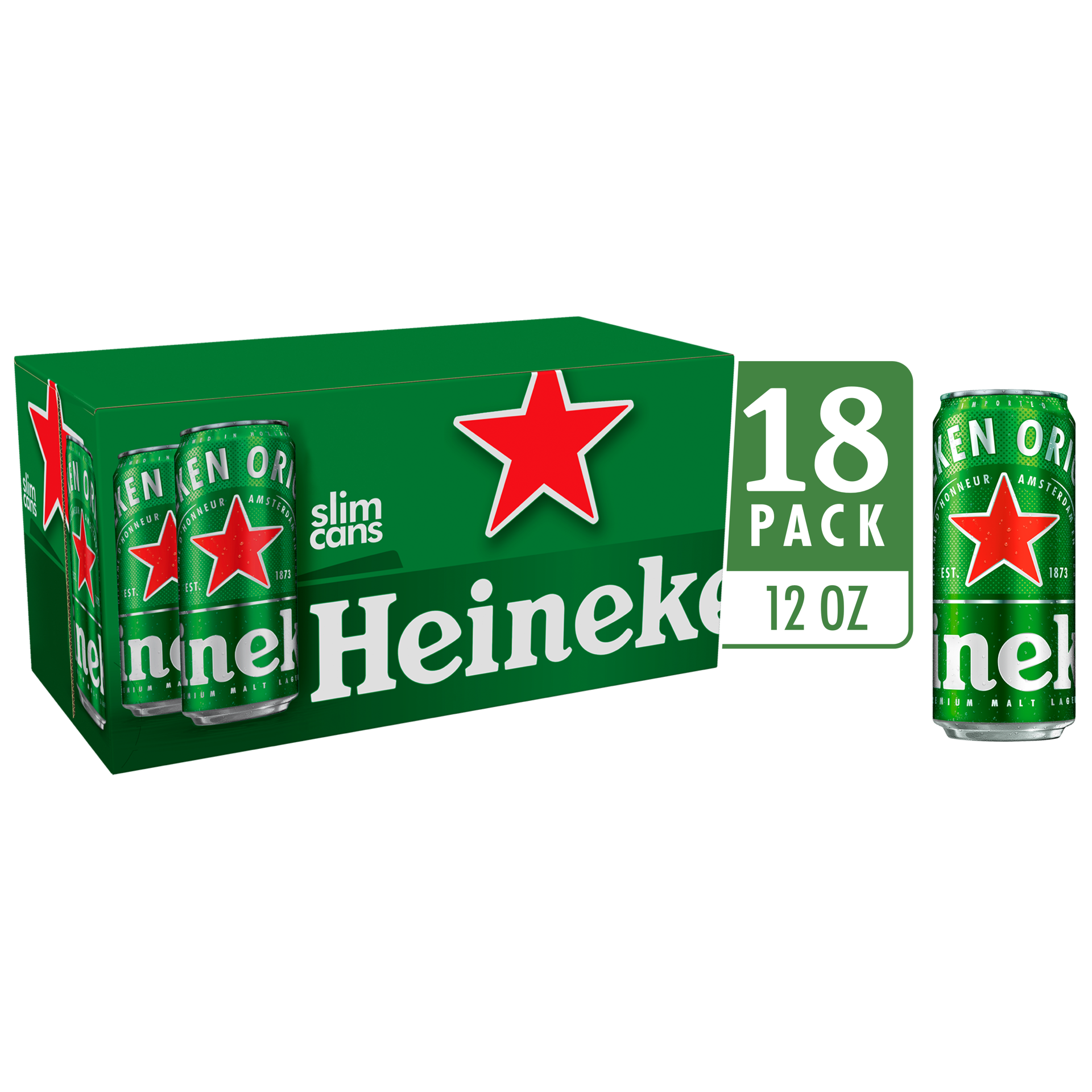 Heineken Original Lager Beer, 18 Pack, 12 fl oz Cans 12 oz | Shipt