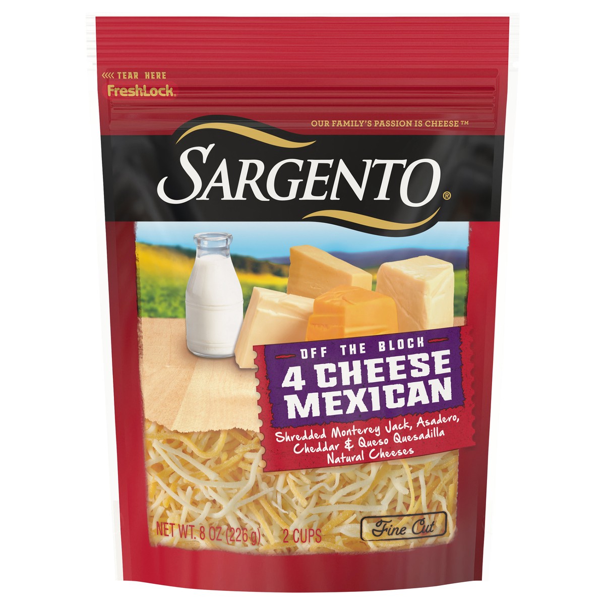 slide 1 of 23, Sargento Shredded 4 Cheese Mexican Natural Cheese, Fine Cut, 8 oz., 8 oz