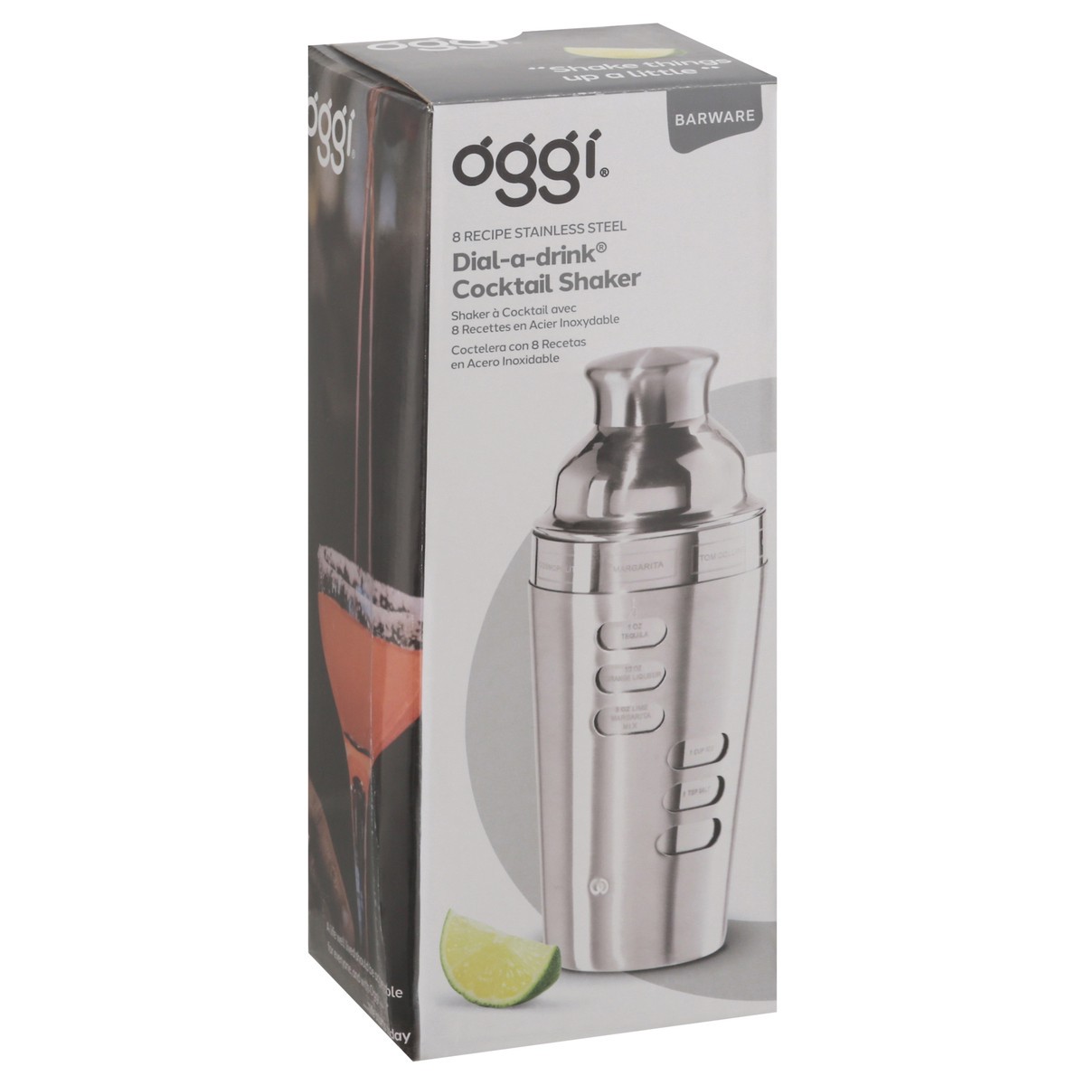 slide 2 of 12, Oggi Dial-a-Drink 8 Recipe Barware Stainless Steel Cocktail Shaker 1 ea, 1 ct