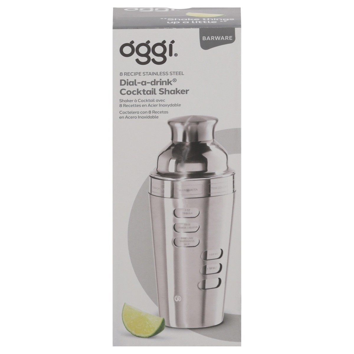 slide 12 of 12, Oggi Dial-a-Drink 8 Recipe Barware Stainless Steel Cocktail Shaker 1 ea, 1 ct
