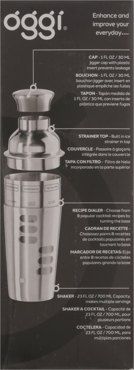 slide 6 of 12, Oggi Dial-a-Drink 8 Recipe Barware Stainless Steel Cocktail Shaker 1 ea, 1 ct
