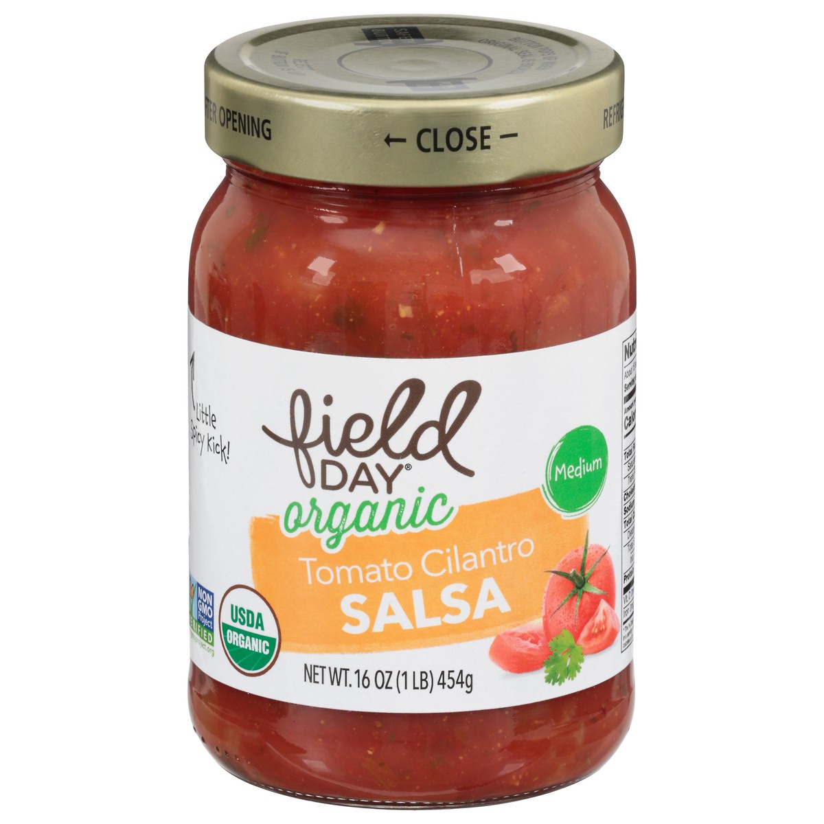 slide 1 of 13, Field Day Organic Medium Tomato Cilantro Salsa 16 oz, 16 oz