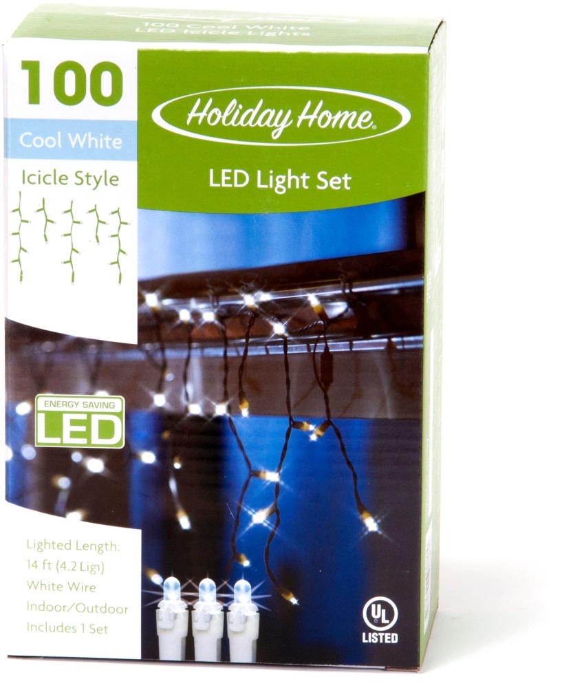 slide 1 of 1, Holiday Home Led Icicle Style Light Set - Cool White, 14 ft