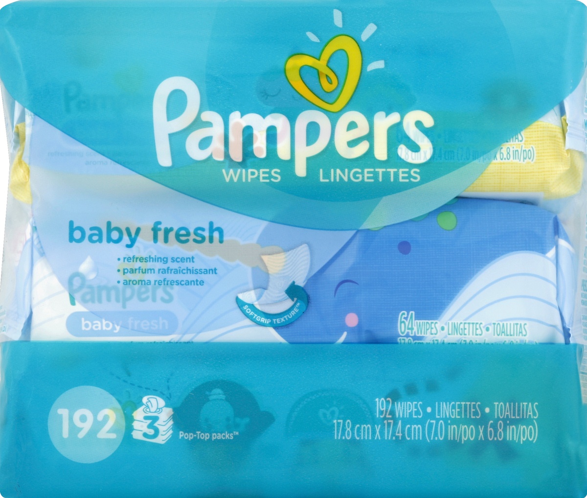 slide 4 of 5, Pampers Wipes, 3 ct
