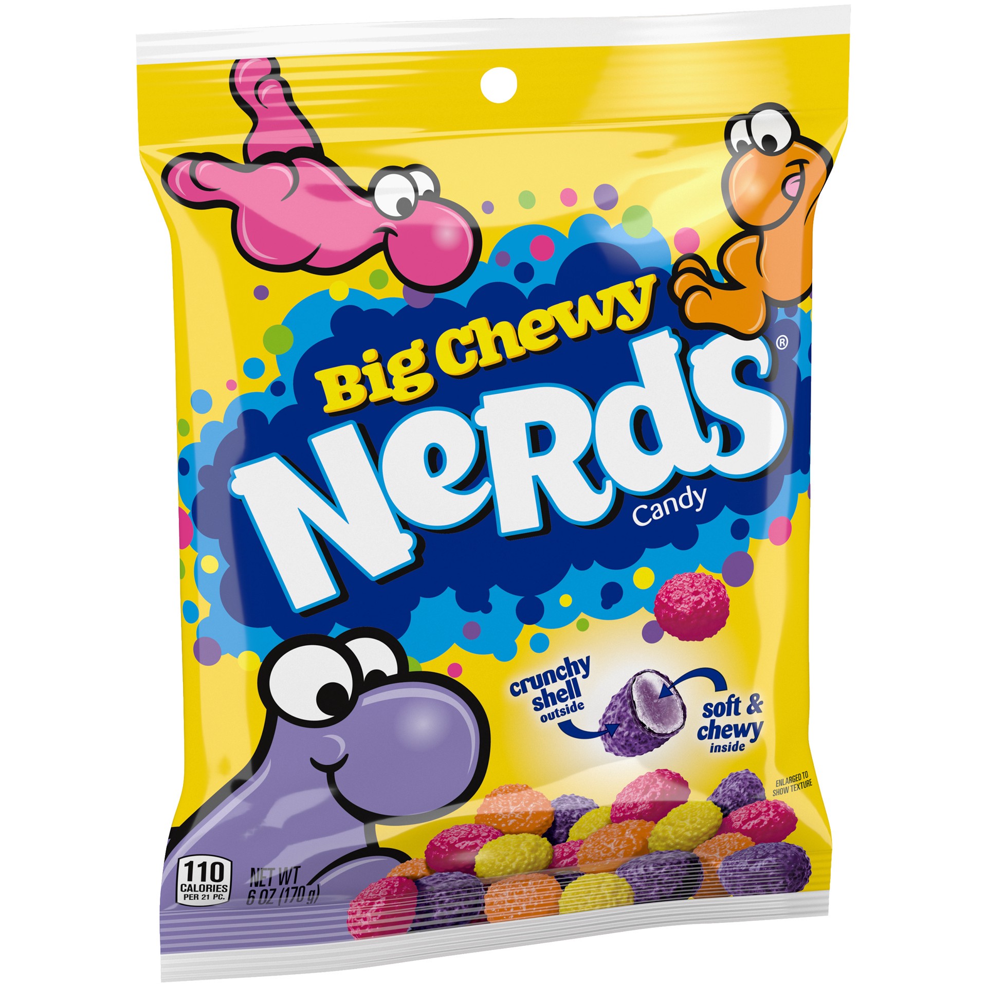 slide 4 of 5, Big Chewy Nerds Candies 6 Ounce Peg Bag, 6 oz