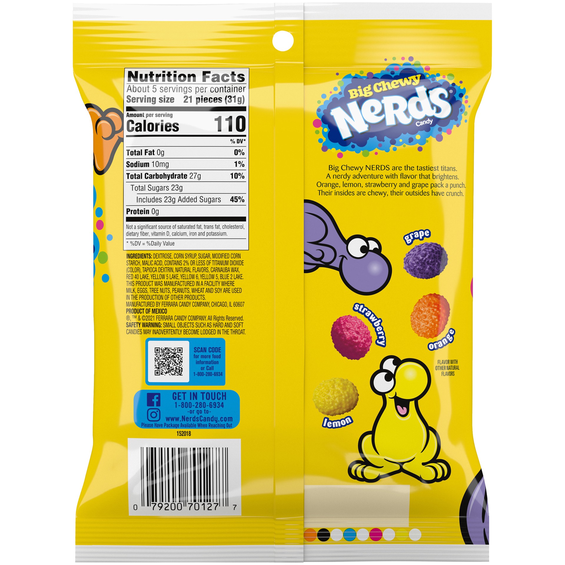 slide 5 of 5, Big Chewy Nerds Candies 6 Ounce Peg Bag, 6 oz