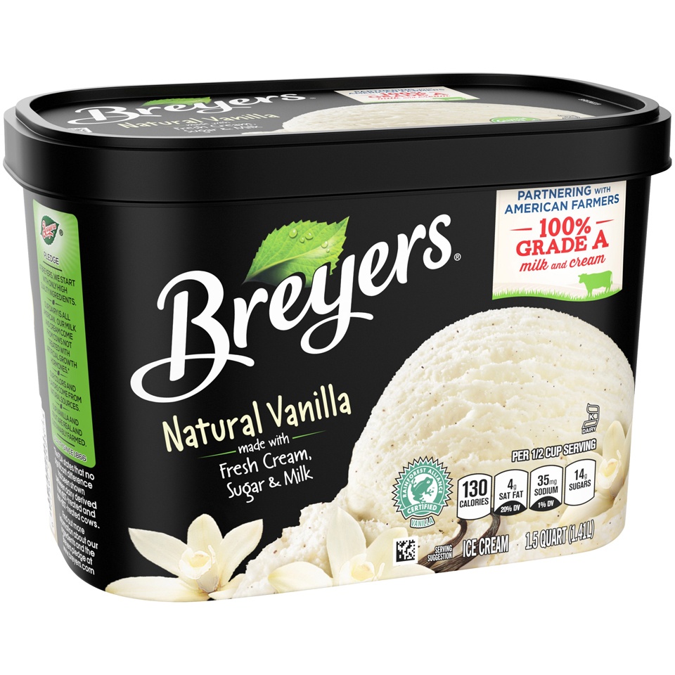 slide 2 of 5, Breyer's Original Ice Cream Natural Vanilla, 48 oz