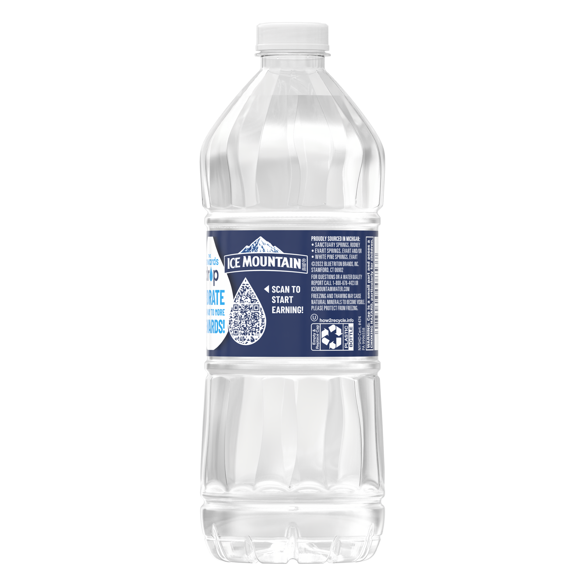slide 4 of 4, ICE MOUNTAIN Brand 100% Natural Spring Water, 20-ounce plastic bottle, 20 oz